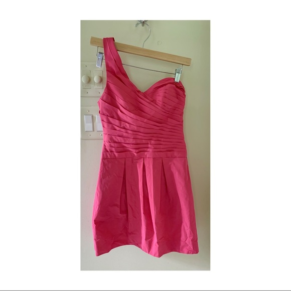 Hot pink taffeta BCBG cocktail dress - Picture 3 of 5